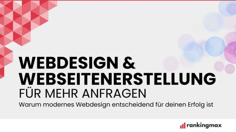Wbdesign & Webseitenerstellung für mehr Anfragen mit Rankingmax.