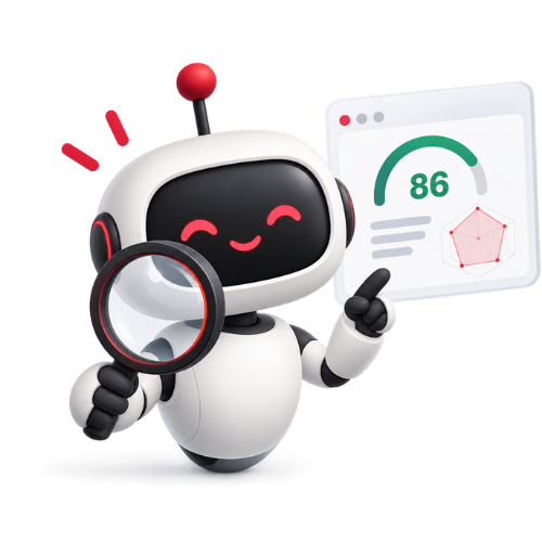 Roboter Grafik mit GEO-Tool Andeutung auf einem Screen