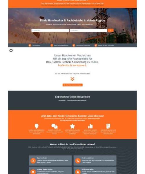 Die Startseite der Webseite bauprojektportal.de